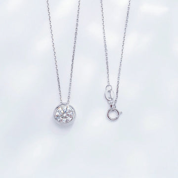 MaisieLin | Sparkling Mini-Circle Minimalist & Stylish Bubble-Style Adjustable Pt950 Platinum Lab-Grown Diamond Necklace Set