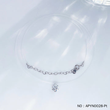 MaisieLin | Mermaid's Tear Versatile Two-Claw Invisible Setting Adjustable Pt950 Platinum Lab-Grown Diamond Necklace Set (Chain & Clasp: S925 Silver)