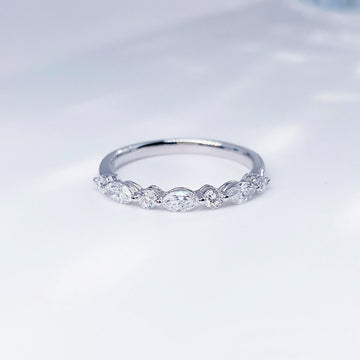 MaisieLin | Dazzling Starry Galaxy Light Luxury Fancy-Shaped Straight-Shank Pave-Set Pt950 Platinum Lab-Grown Diamond Ring for Women
