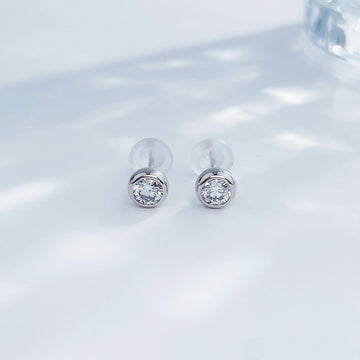 MaisieLin | Stylish Bubble-Style Pt950 Platinum Lab-Grown Diamond Earrings (Stud Style)