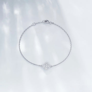 MaisieLin | Luxury Classic Vintage Four-Leaf Clover Bracelet Pt950 Platinum Lab-Grown Diamond Bracelet