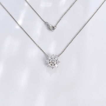 MaisieLin | Born Towards the Sun: Radiant Sparkle Passionate Sunflower 18K White Gold White Gold Lab-Grown Diamond Necklace Set