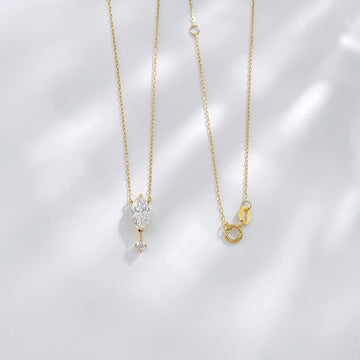 MaisieLin | Angel's Eye Unique Temperament Diamond-Shaped 18K Yellow Gold Lab-Grown Diamond Necklace Set