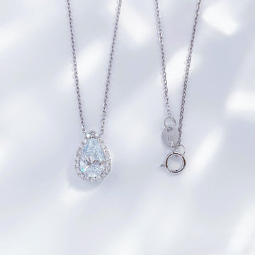 MaisieLin | Teardrop Stylish Light Luxury 18K White Gold Lab-Grown Diamond Adjustable Necklace Set