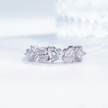MaisieLin | Stylish Light Luxury Fancy-Shaped Straight-Shank Pt950 Lab-Grown Diamond Ring for Women