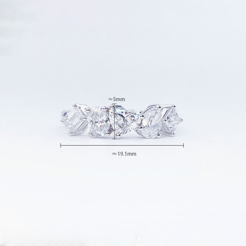 MaisieLin | Stylish Light Luxury Fancy-Shaped Straight-Shank Pt950 Lab-Grown Diamond Ring for Women