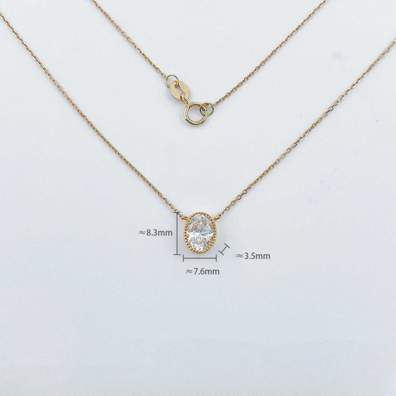 MaisieLin | Minimalist High-End Dreamy Pigeon Egg 18K Yellow Gold White Gold Lab-Grown Diamond Necklace Set