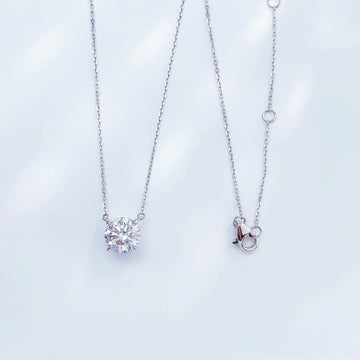 MaisieLin | Starlight Solitaire Monologue Minimalist Pt950 Platinum Lab-Grown Diamond Adjustable Necklace Set