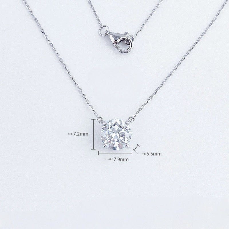 MaisieLin | Starlight Solitaire Monologue Minimalist Pt950 Platinum Lab-Grown Diamond Adjustable Necklace Set