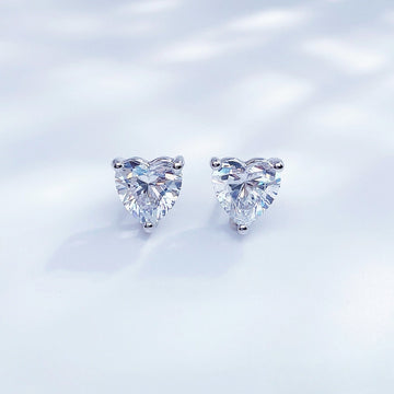 MaisieLin | Romantic & Versatile Three-Claw Heart-Shaped Pt950 Platinum Lab-Grown Diamond Stud Earrings