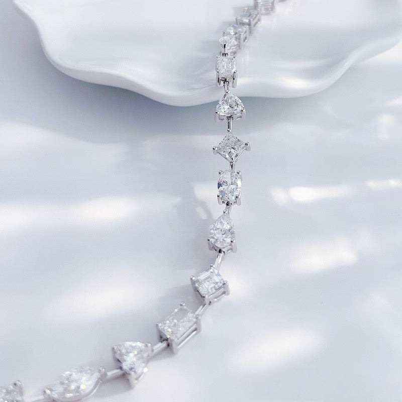 MaisieLin | Luxury Stylish Fancy-Shaped Arranged Pt950 Platinum Lab-Grown Diamond Bracelet