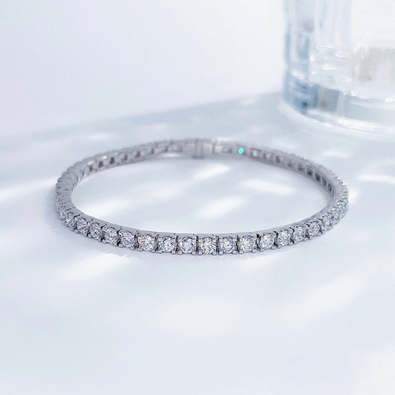 MaisieLin | Luxury & Stylish Pave-Set Full-Diamond Pt950 Platinum Lab-Grown Diamond Bracelet