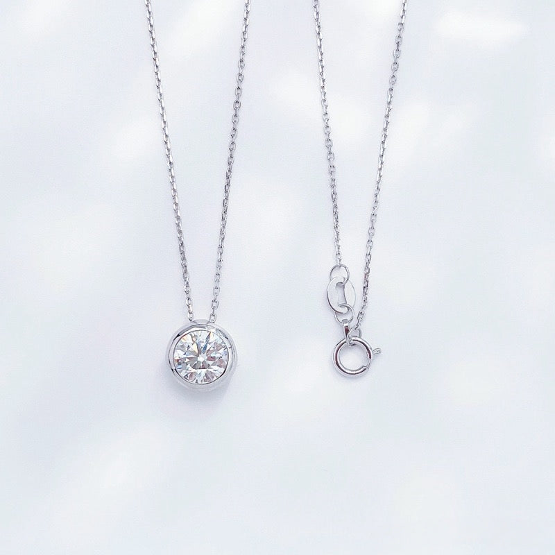 MaisieLin | Sparkling Mini-Circle Minimalist & Stylish Bubble-Style Adjustable Pt950 Platinum Lab-Grown Diamond Necklace Set