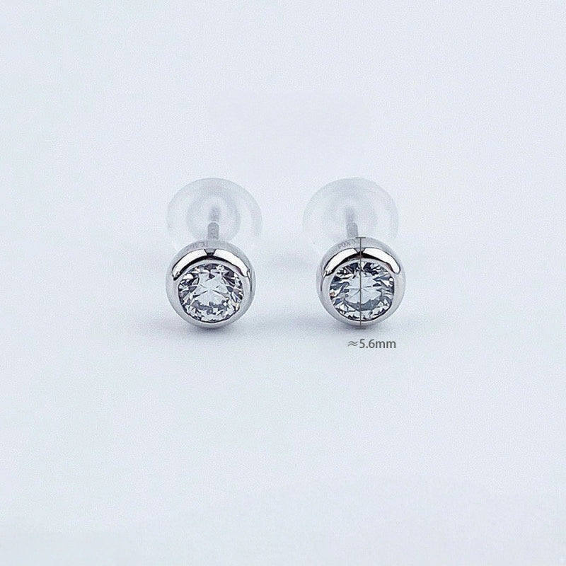 MaisieLin | Stylish Bubble-Style Pt950 Platinum Lab-Grown Diamond Earrings (Stud Style)