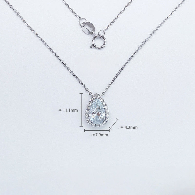 MaisieLin | Teardrop Stylish Light Luxury 18K White Gold Lab-Grown Diamond Adjustable Necklace Set