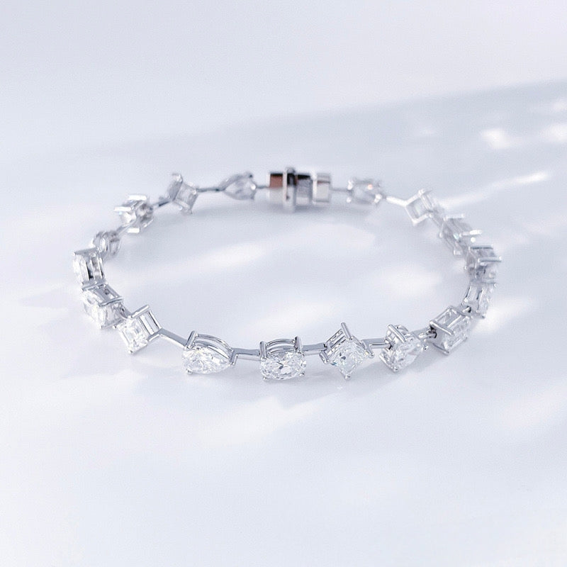 MaisieLin | Luxury Stylish Fancy-Shaped Arranged Pt950 Platinum Lab-Grown Diamond Bracelet