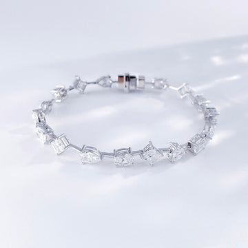 MaisieLin | Luxury Stylish Fancy-Shaped Arranged Pt950 Platinum Lab-Grown Diamond Bracelet